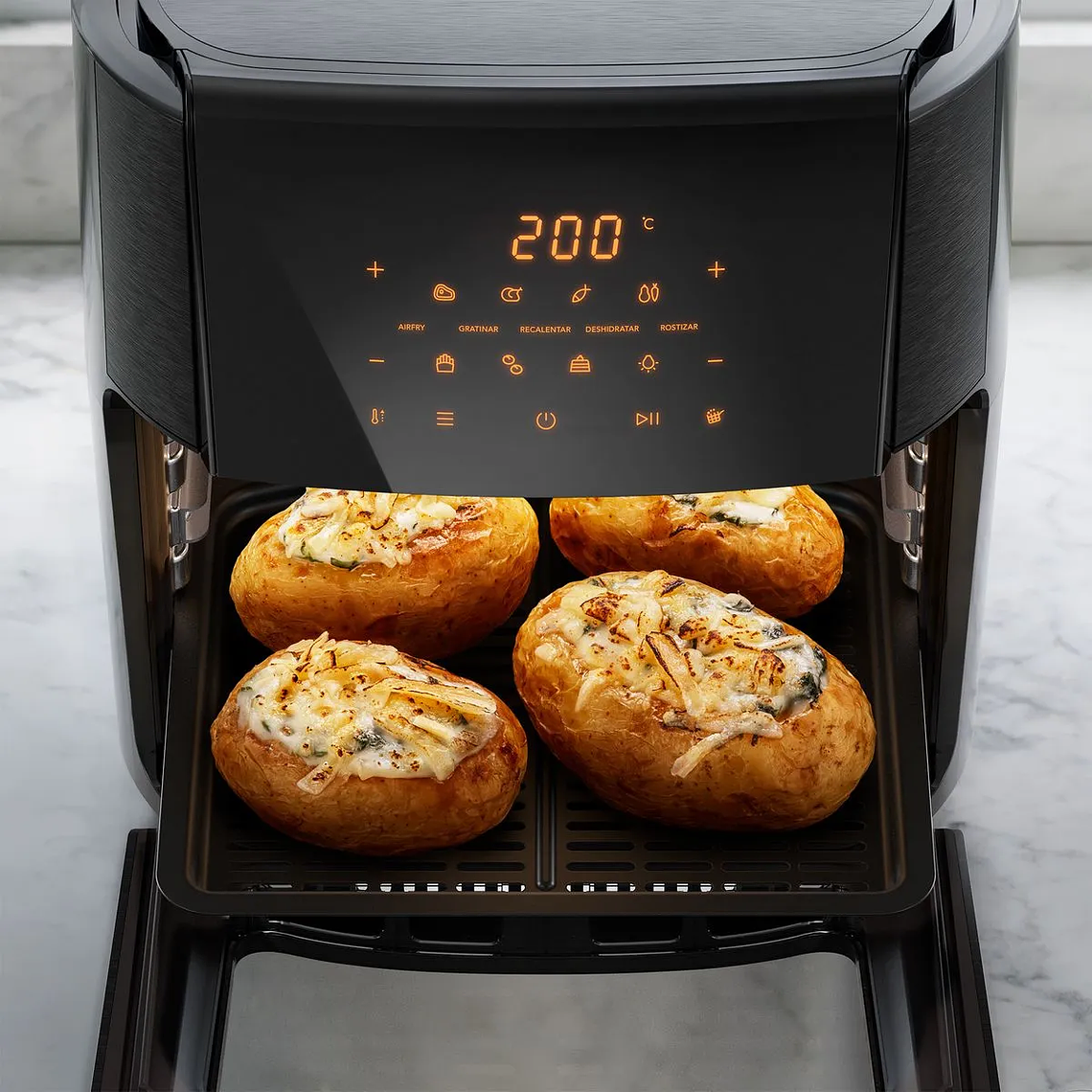 FREIDORA DE AIRE 5 EN 1 MADEMSA 12L CON PANEL DIGITAL 1700W MAF90 GRIS 9