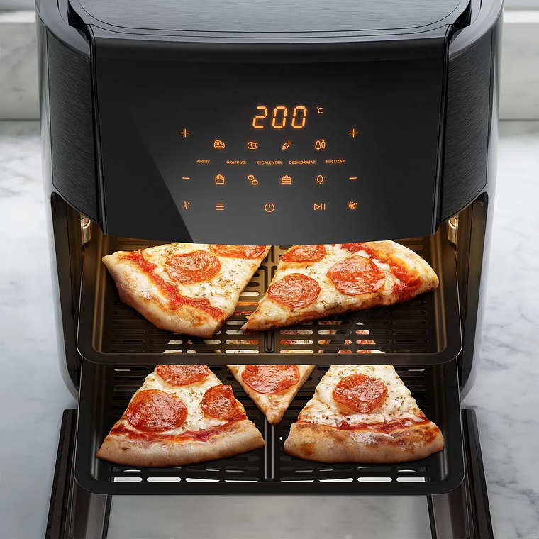 FREIDORA DE AIRE 5 EN 1 MADEMSA 12L CON PANEL DIGITAL 1700W MAF90 GRIS 12