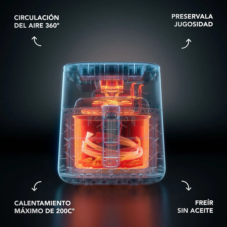 FREIDORA DE AIRE MADEMSA 5,6L CON PANEL DIGITAL 1400W MAF45 NEGRO 11