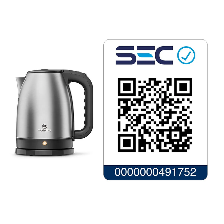 HERVIDOR ELÉCTRICO MADEMSA 1,7L CON APAGADO AUTOMÁTICO MEK25 ACERO INOXIDABLE 10