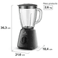 LICUADORA MADEMSA 1,5L CON JARRA DE VIDRIO Y 2 VELOCIDADES 400W MBL20 NEGRA - Miniatura 3