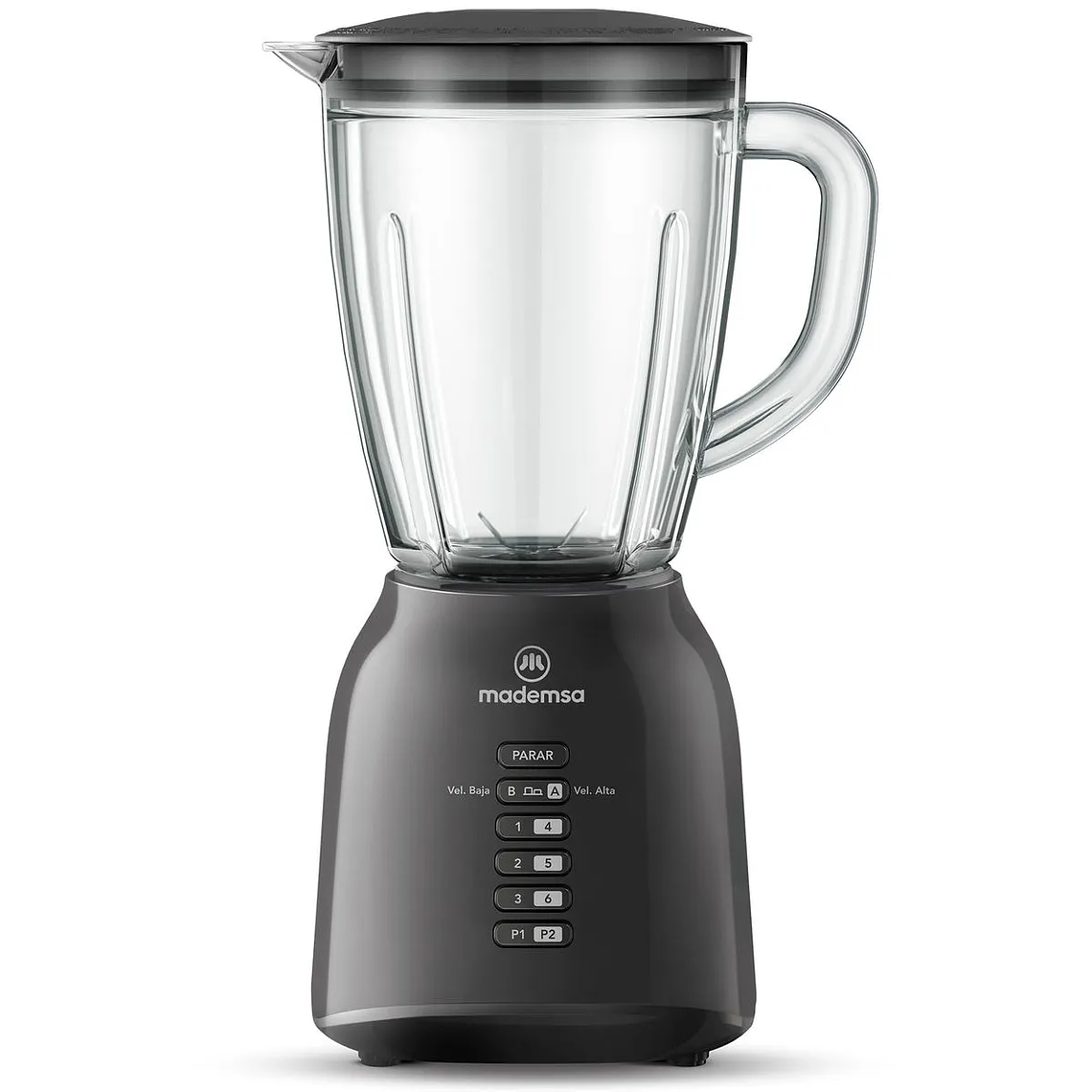 LICUADORA MADEMSA 1,5L CON JARRA DE VIDRIO Y 6 VELOCIDADES 400W MBL40 NEGRA 1