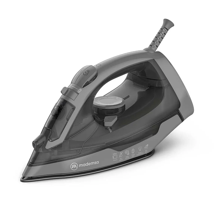 PLANCHA A VAPOR MADEMSA CON BASE DE CERÁMICA Y SISTEMA ANTISARRO MIR30 GRIS 5