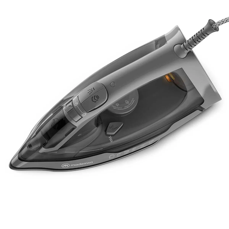 PLANCHA A VAPOR MADEMSA CON BASE DE CERÁMICA Y SISTEMA ANTISARRO MIR30 GRIS 7