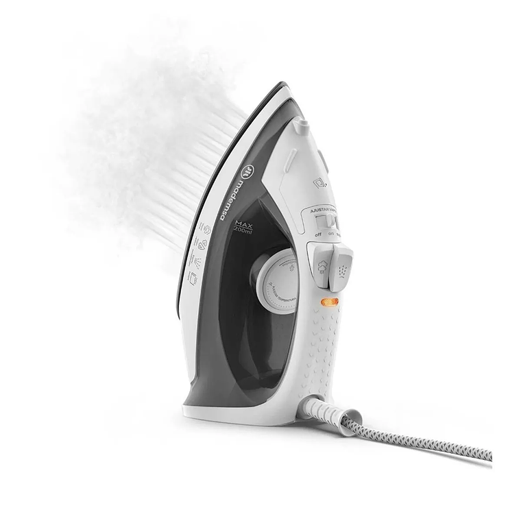 PLANCHA A VAPOR MADEMSA CON BASE ANTIADHERENTE Y VAPOR VERTICAL MIR10 BLANCA 4