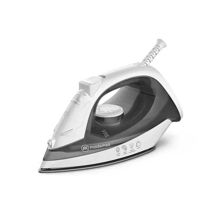 PLANCHA A VAPOR MADEMSA CON BASE ANTIADHERENTE Y VAPOR VERTICAL MIR10 BLANCA 6