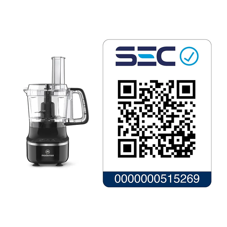 PROCESADOR DE ALIMENTOS MADEMSA MULTIFUNCIONAL 3 EN 1 300W MFP500 NEGRO 10