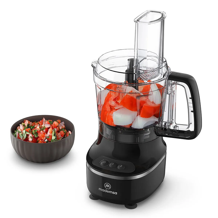 PROCESADOR DE ALIMENTOS MADEMSA MULTIFUNCIONAL 3 EN 1 300W MFP500 NEGRO 6