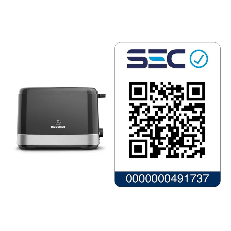 TOSTADOR MADEMSA CON 8 NIVELES DE TOSTADO Y 3 FUNCIONES 800W MTS10 NEGRO 10