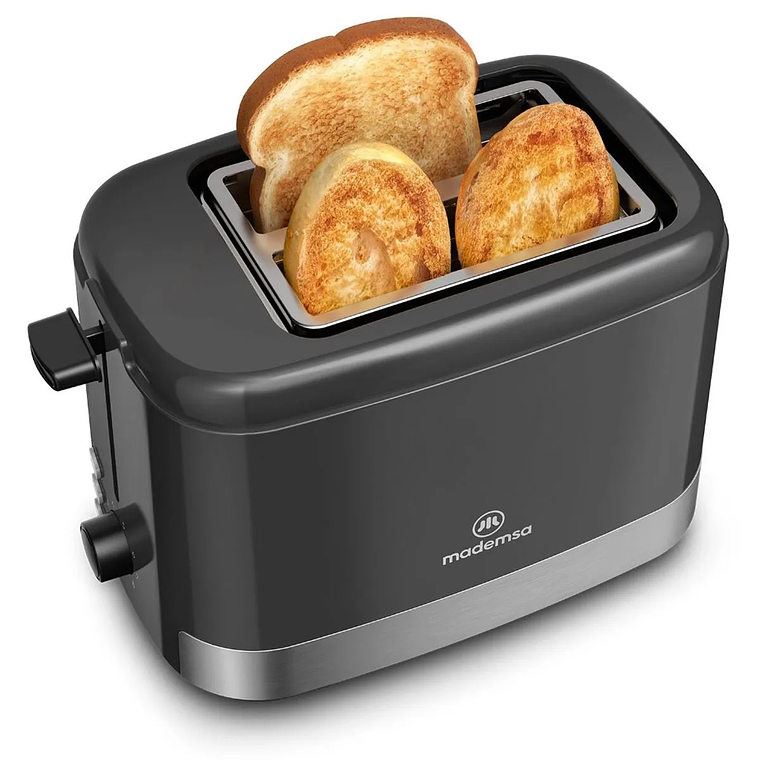 TOSTADOR MADEMSA CON 8 NIVELES DE TOSTADO Y 3 FUNCIONES 800W MTS10 NEGRO 8