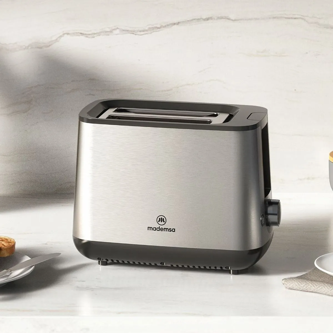 TOSTADOR MADEMSA CON 7 NIVELES DE TOSTADO Y 3 FUNCIONES 730W MTS25 ACERO INOXIDABLE 8