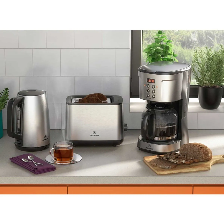 TOSTADOR MADEMSA CON 7 NIVELES DE TOSTADO Y 3 FUNCIONES 730W MTS25 ACERO INOXIDABLE 9