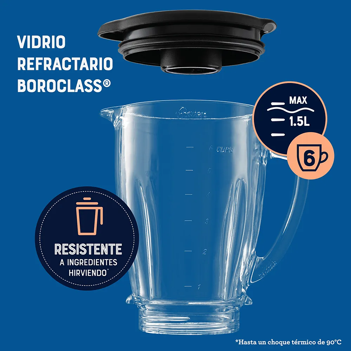 LICUADORA OSTER 2 VELOCIDADES MÁS PULSO Y VASO DE VIDRIO BLSTKAGBPB 7