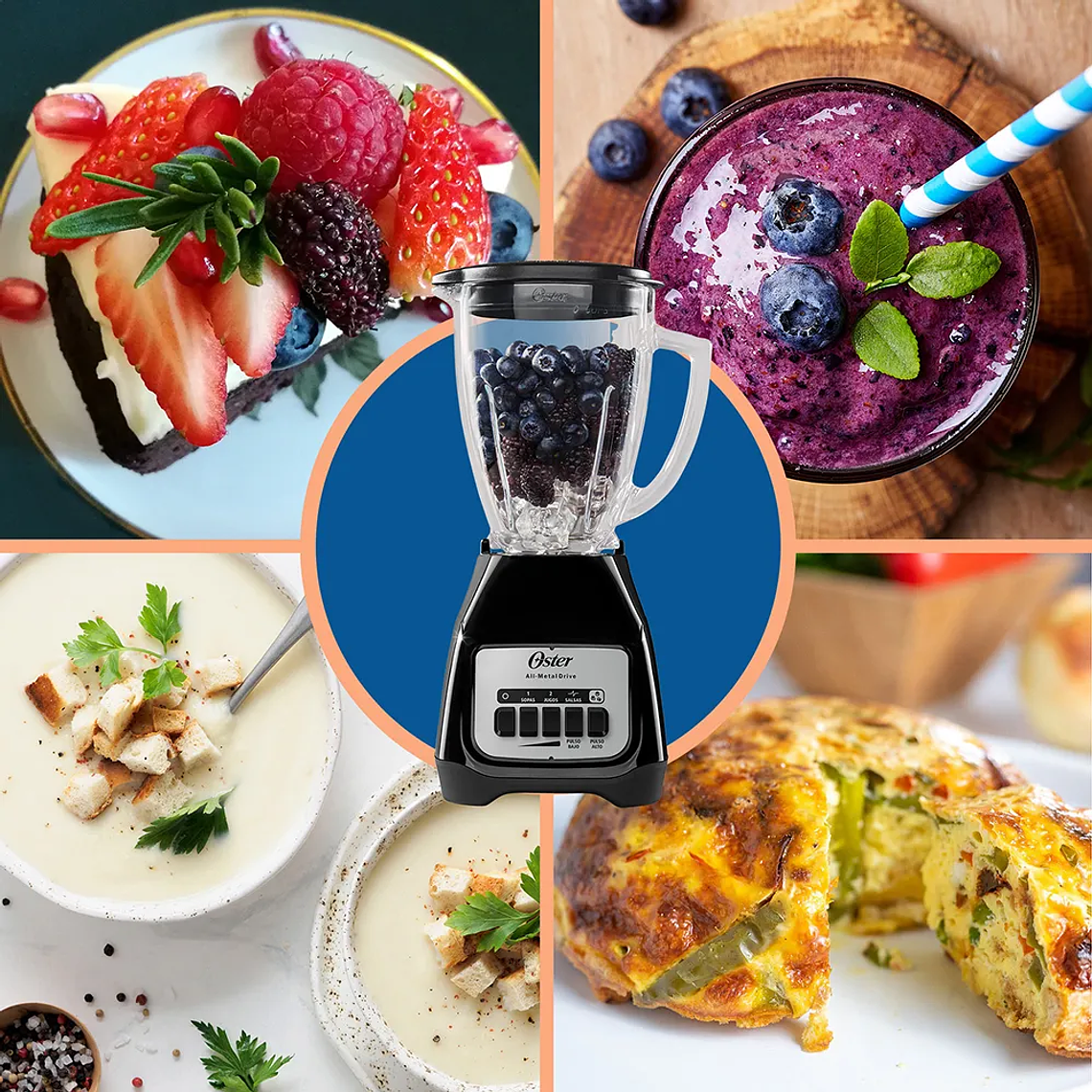 LICUADORA OSTER 2 VELOCIDADES MÁS PULSO Y VASO DE VIDRIO BLSTKAGBPB 11