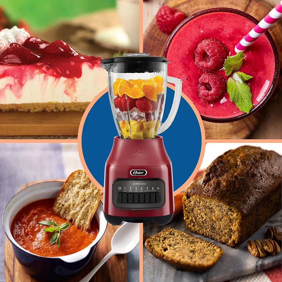 LICUADORA OSTER CON VASO DE VIDRIO Y 6 VELOCIDADES MÁS PULSO BLSTPEGRPB 13