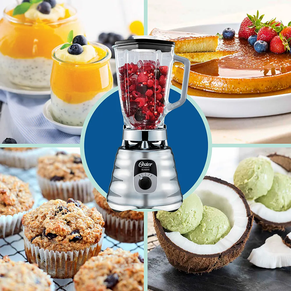 LICUADORA CLÁSICA OSTER CROMO CON PERILLA ERGONÓMICA DE 3 VELOCIDADES BLST4655 12
