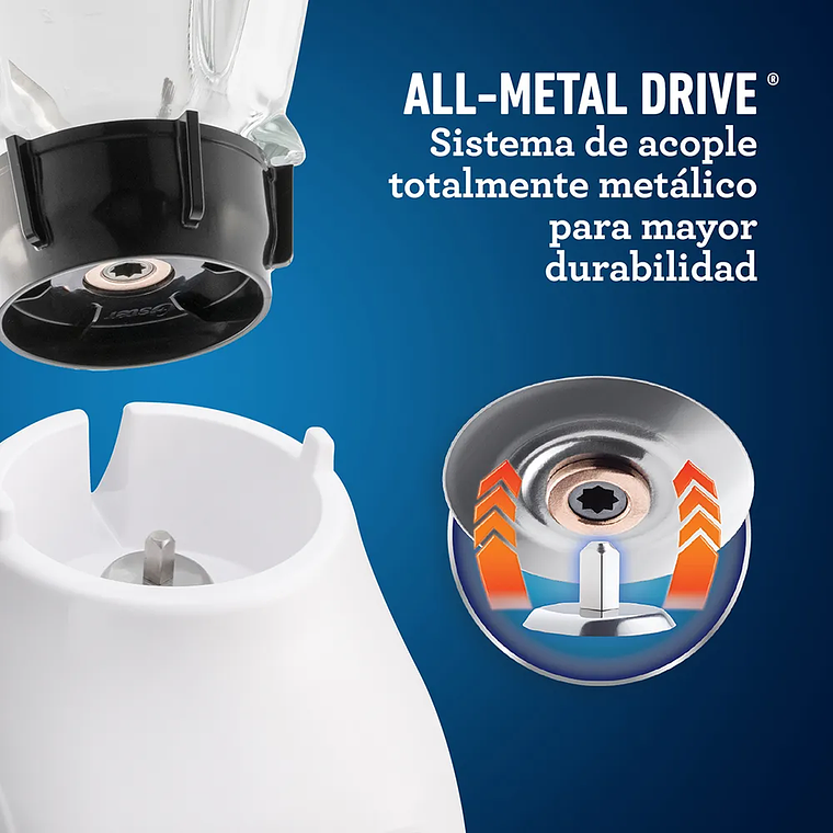 LICUADORA OSTER CON VASO DE VIDRIO Y CONTROL DE PERILLA BLSTKAGWRD 6