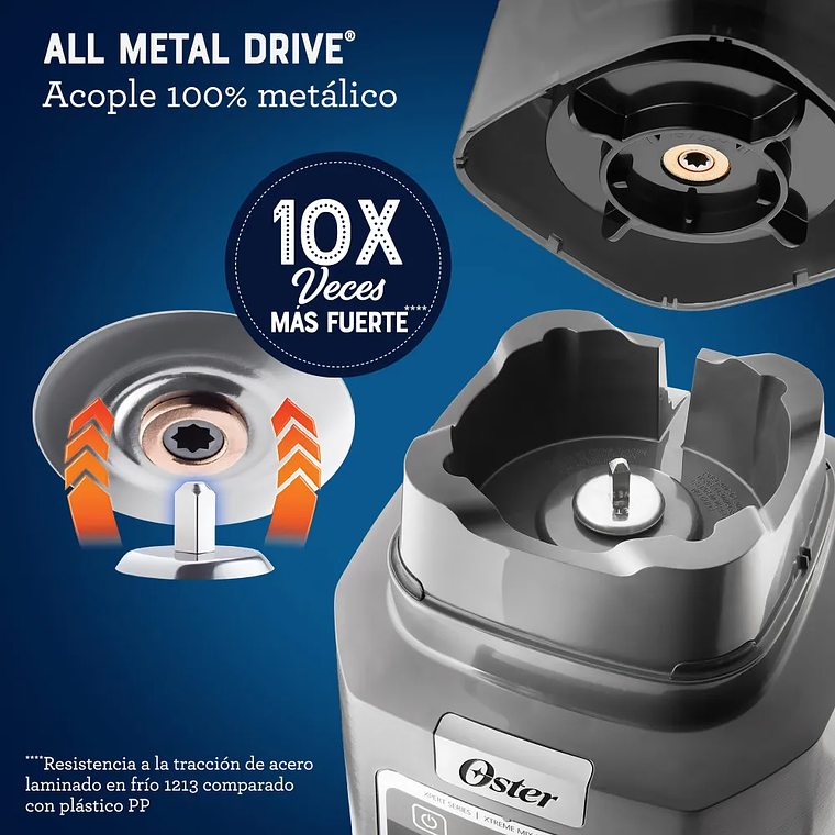 LICUADORA PROFESIONAL OSTER XTREME MIX CON IBLEND Y MAX CRUSH CON TECNOLOGÍA REVERSIBLE, VASO BLEND-N-GO BLSTXPG-BGW 12