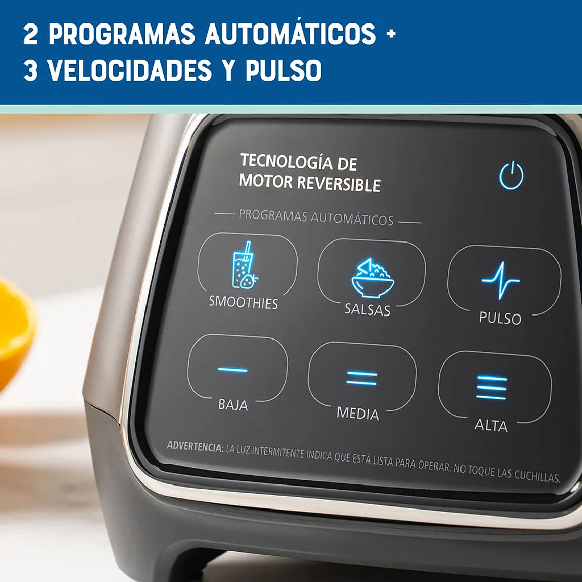 LICUADORA OSTER PROGRAMAS AUTOMÁTICOS CON TECNOLOGÍA REVERSIBLE, PANTALLA TÁCTIL Y VASO BLEND-N-GO BLSTPYG1312XBG 6