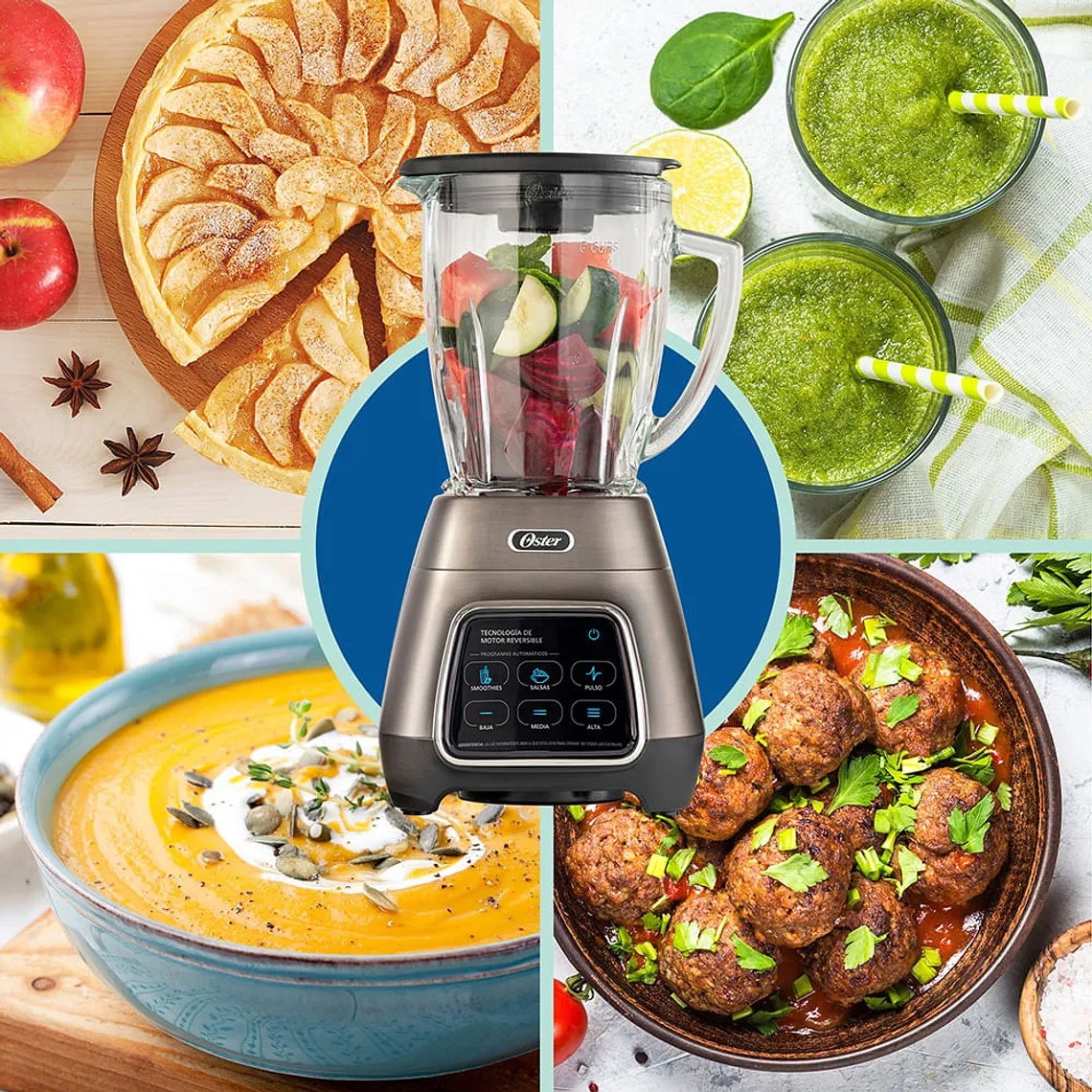 LICUADORA OSTER PROGRAMAS AUTOMÁTICOS CON TECNOLOGÍA REVERSIBLE, PANTALLA TÁCTIL Y VASO BLEND-N-GO BLSTPYG1312XBG 17