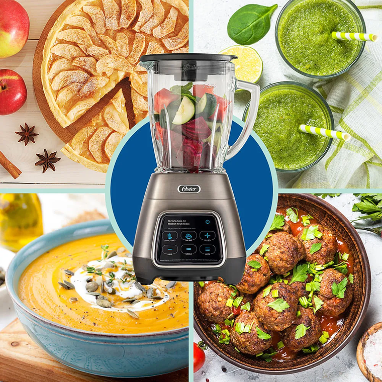 LICUADORA OSTER PROGRAMAS AUTOMÁTICOS CON TECNOLOGÍA REVERSIBLE, PANTALLA TÁCTIL Y VASO BLEND-N-GO BLSTPYG1312XBG 17