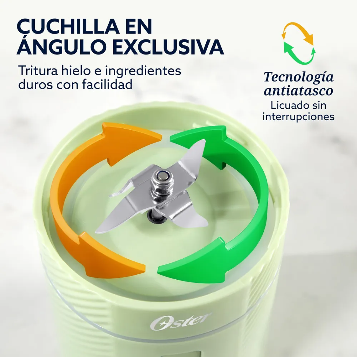LICUADORA PORTÁTIL OSTER, GOMAX, 590 ML DE CAPACIDAD, PARA SMOOTHIES, VERDE, BLSTGFP-M20-000 6