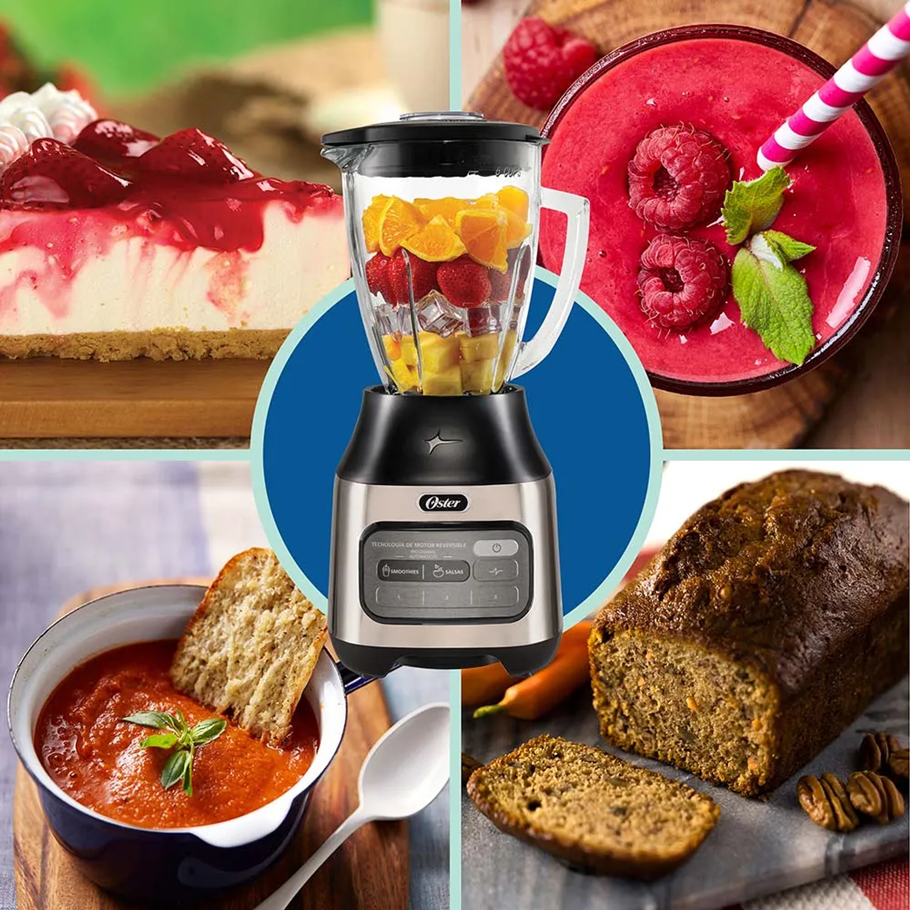LICUADORA OSTER CON TECNOLOGÍA REVERSIBLE, 2 PROGRAMAS AUTOMÁTICOS Y 3 VELOCIDADES MÁS PULSO
