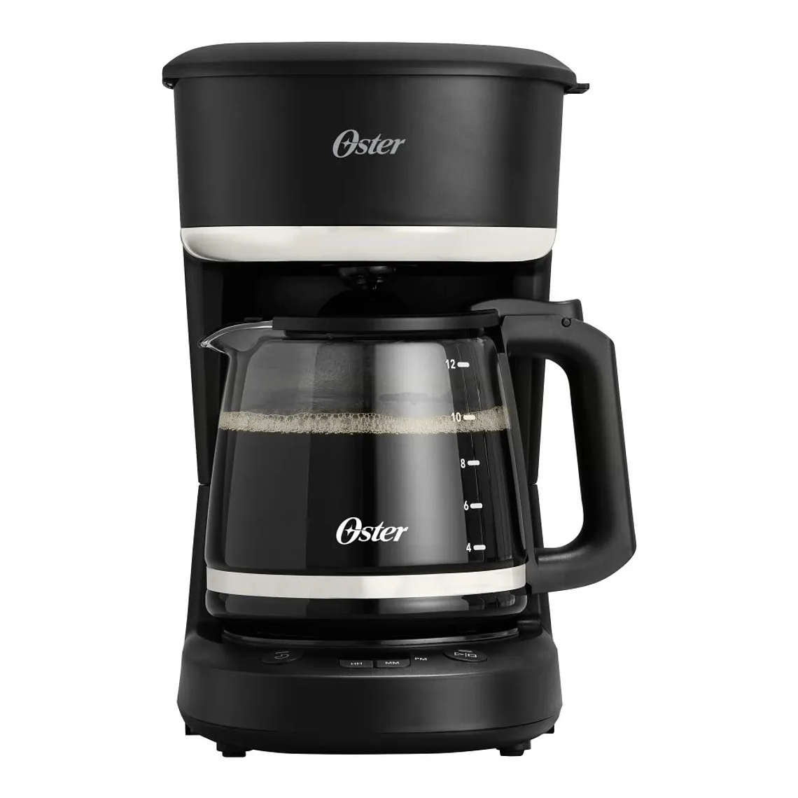CAFETERA OSTER, PROGRAMABLE, DE 12 TAZAS DE CAPACIDAD, CON FILTRO REUTILIZABLE, JARRA CON MEDIDAS, COLOR NEGRO, BVSTDCP121B 1