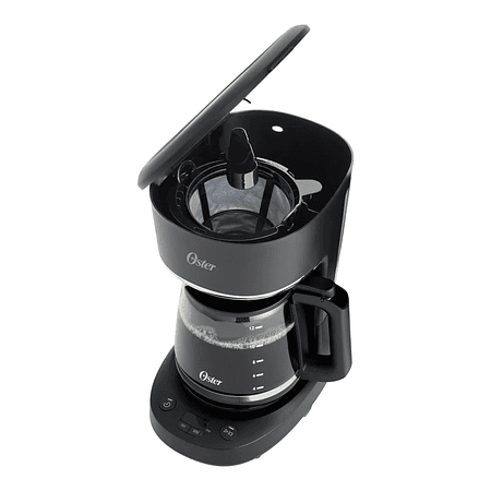 CAFETERA OSTER, PROGRAMABLE, DE 12 TAZAS DE CAPACIDAD, CON FILTRO REUTILIZABLE, JARRA CON MEDIDAS, COLOR NEGRO, BVSTDCP121B