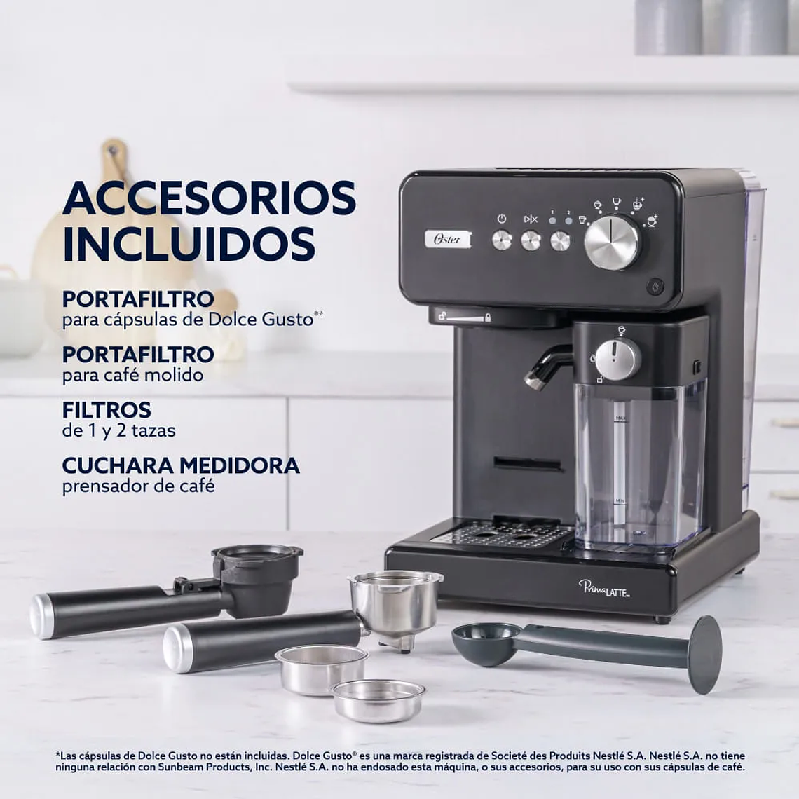 CAFETERA OSTER AUTOMÁTICA DE ESPRESSO, PRIMALATTE, COLOR NEGRO, BVSTEM6604BK 6