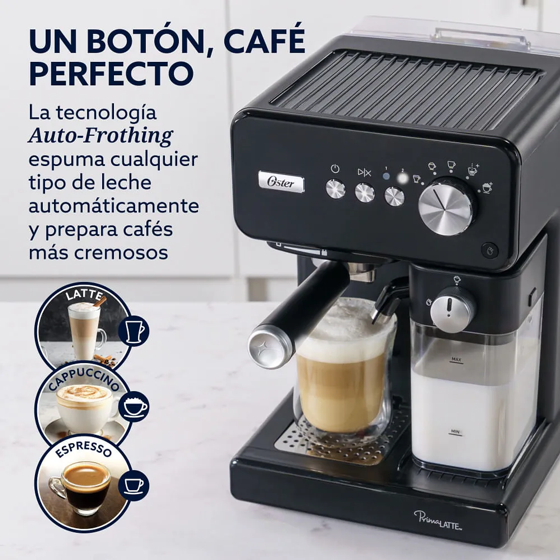 CAFETERA OSTER AUTOMÁTICA DE ESPRESSO, PRIMALATTE, COLOR NEGRO, BVSTEM6604BK 7