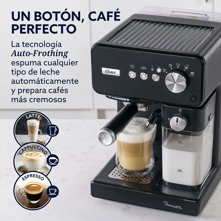 CAFETERA OSTER AUTOMÁTICA DE ESPRESSO, PRIMALATTE, COLOR NEGRO, BVSTEM6604BK 7