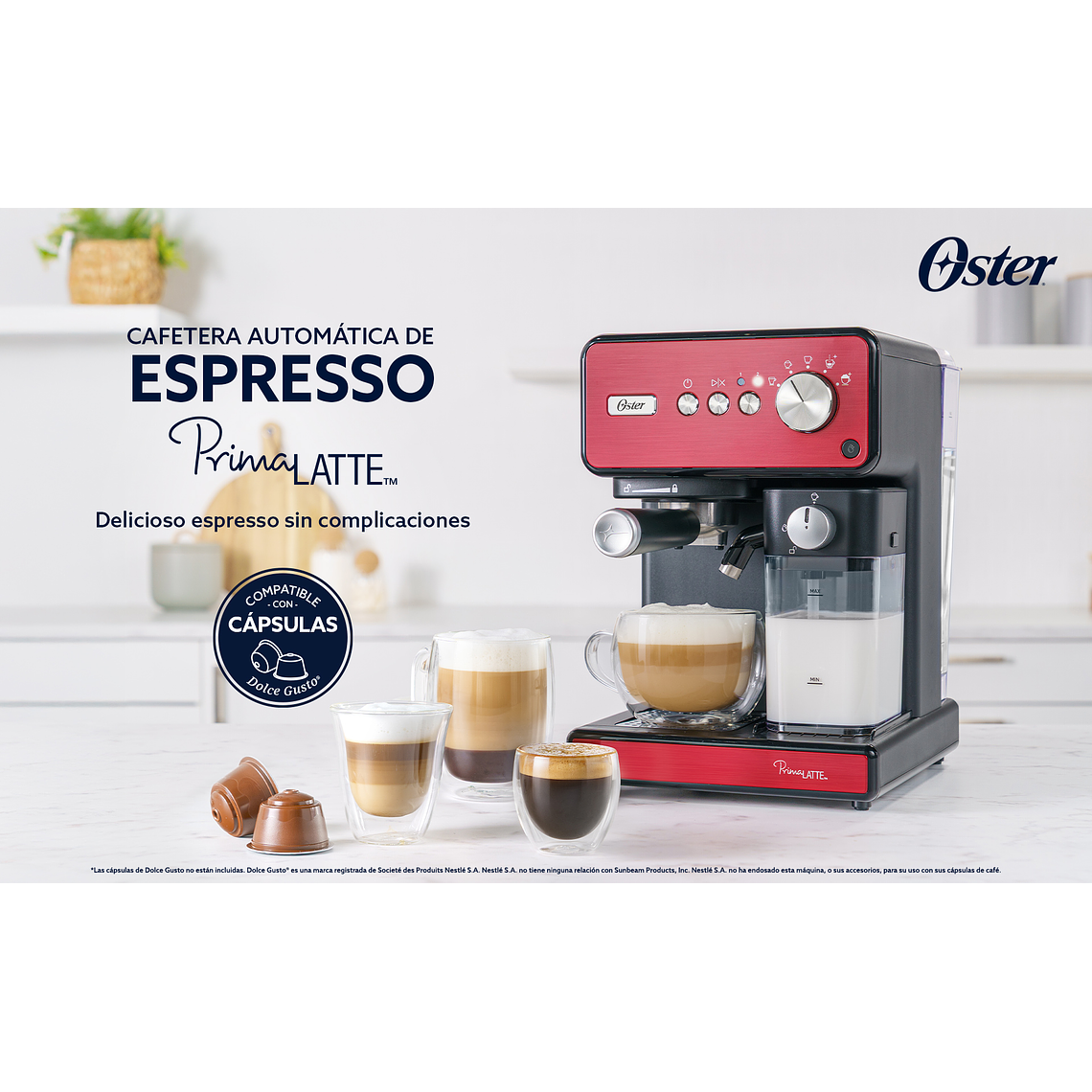 OSTER CAFETERA AUTOMÁTICA DE ESPRESSO, PRIMALATTE, ACERO INOXIDABLE, BVSTEM6604R 7