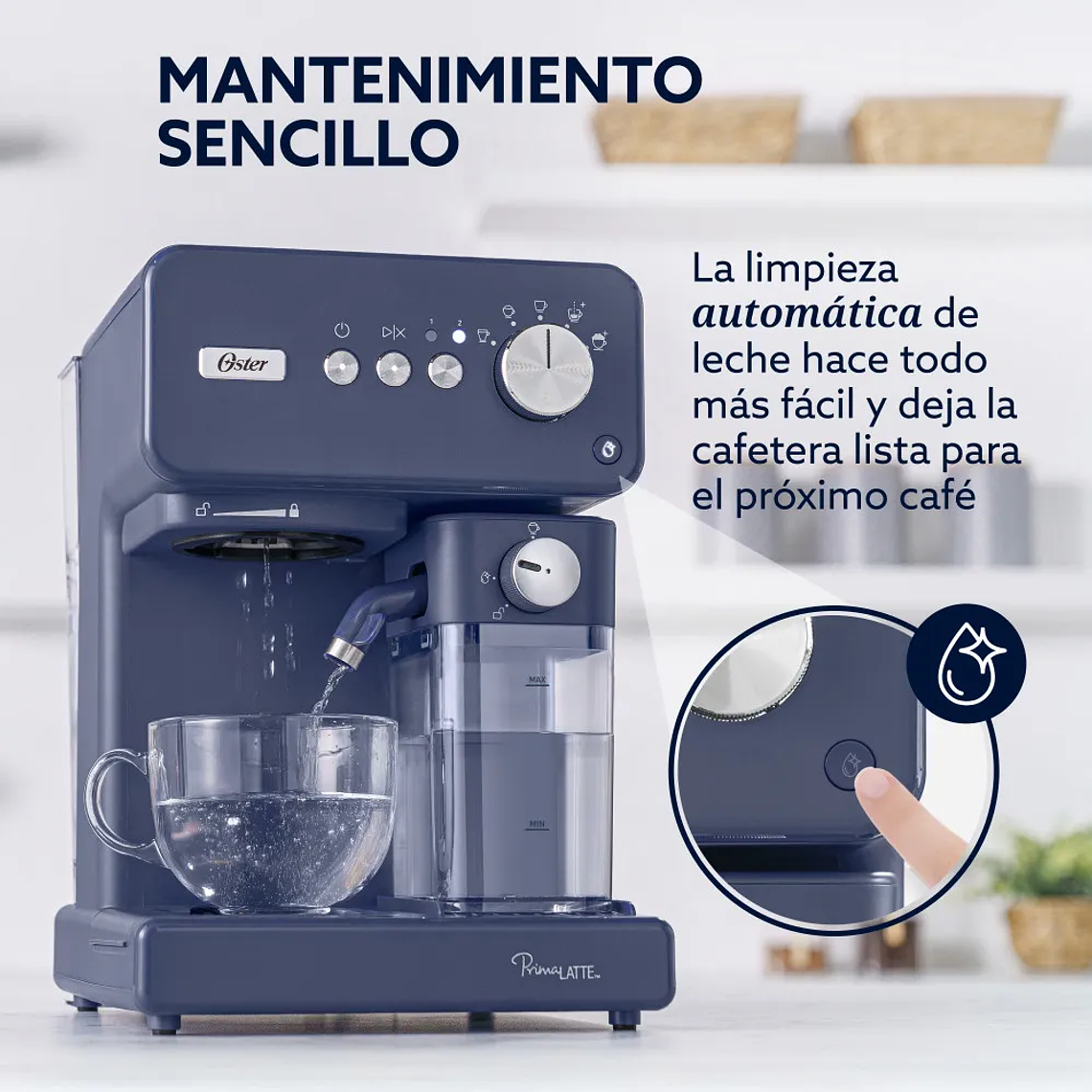 OSTER CAFETERA AUTOMÁTICA DE ESPRESSO, PRIMALATTE, COLOR AZUL, BVSTEM6604BL 5