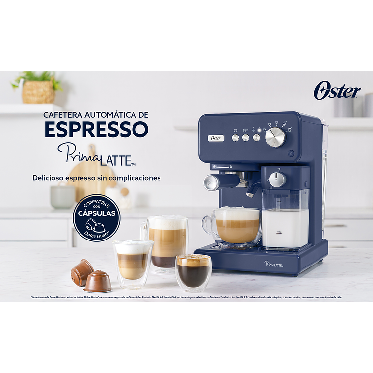 OSTER CAFETERA AUTOMÁTICA DE ESPRESSO, PRIMALATTE, COLOR AZUL, BVSTEM6604BL 8