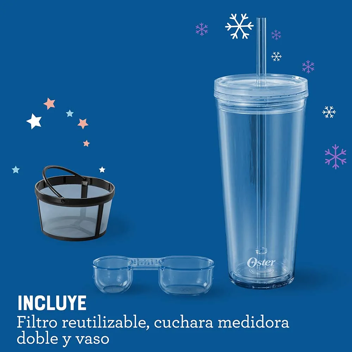 OSTER CAFETERA PARA FRAPPÉ, CON LICUADORA CON 3 FUNCIONALIDADES, NEGRA, BVSTDC03B 5