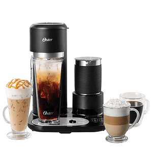 OSTER CAFETERA LATTE 4 EN 1, CON ESPUMADOR, PARA CAFÉ HELADO, GRANIZADO O CALIENTE, NEGRO, BVSTDC02B