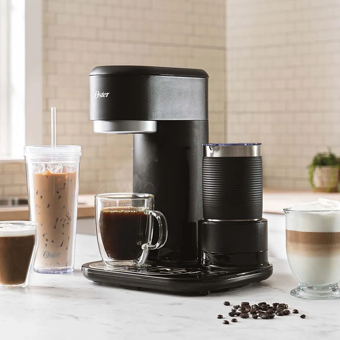 OSTER CAFETERA LATTE 4 EN 1, CON ESPUMADOR, PARA CAFÉ HELADO, GRANIZADO O CALIENTE, NEGRO, BVSTDC02B 9