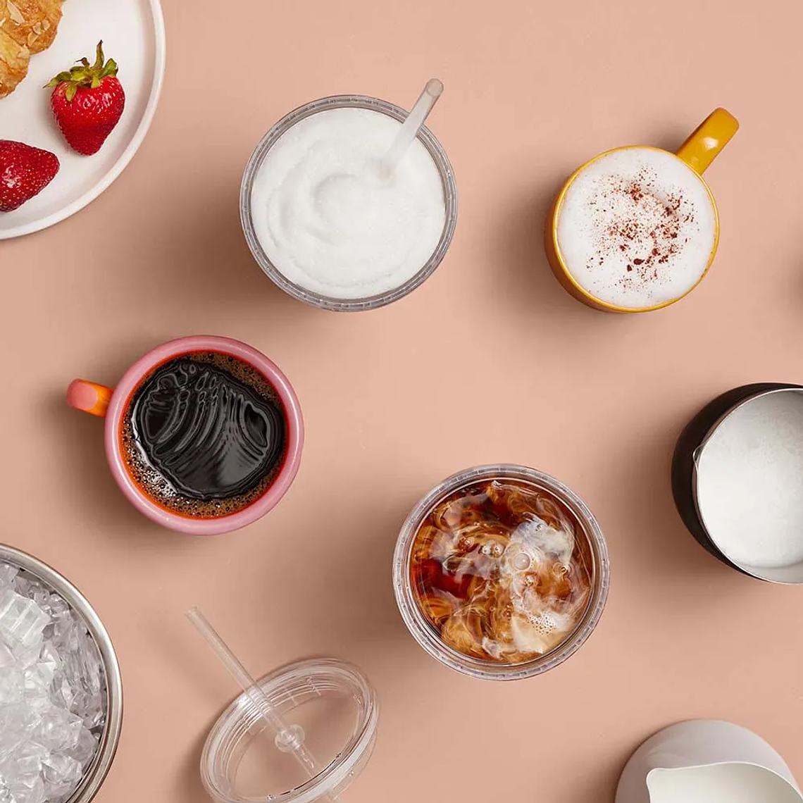 OSTER CAFETERA LATTE 4 EN 1, CON ESPUMADOR, PARA CAFÉ HELADO, GRANIZADO O CALIENTE, NEGRO, BVSTDC02B 12