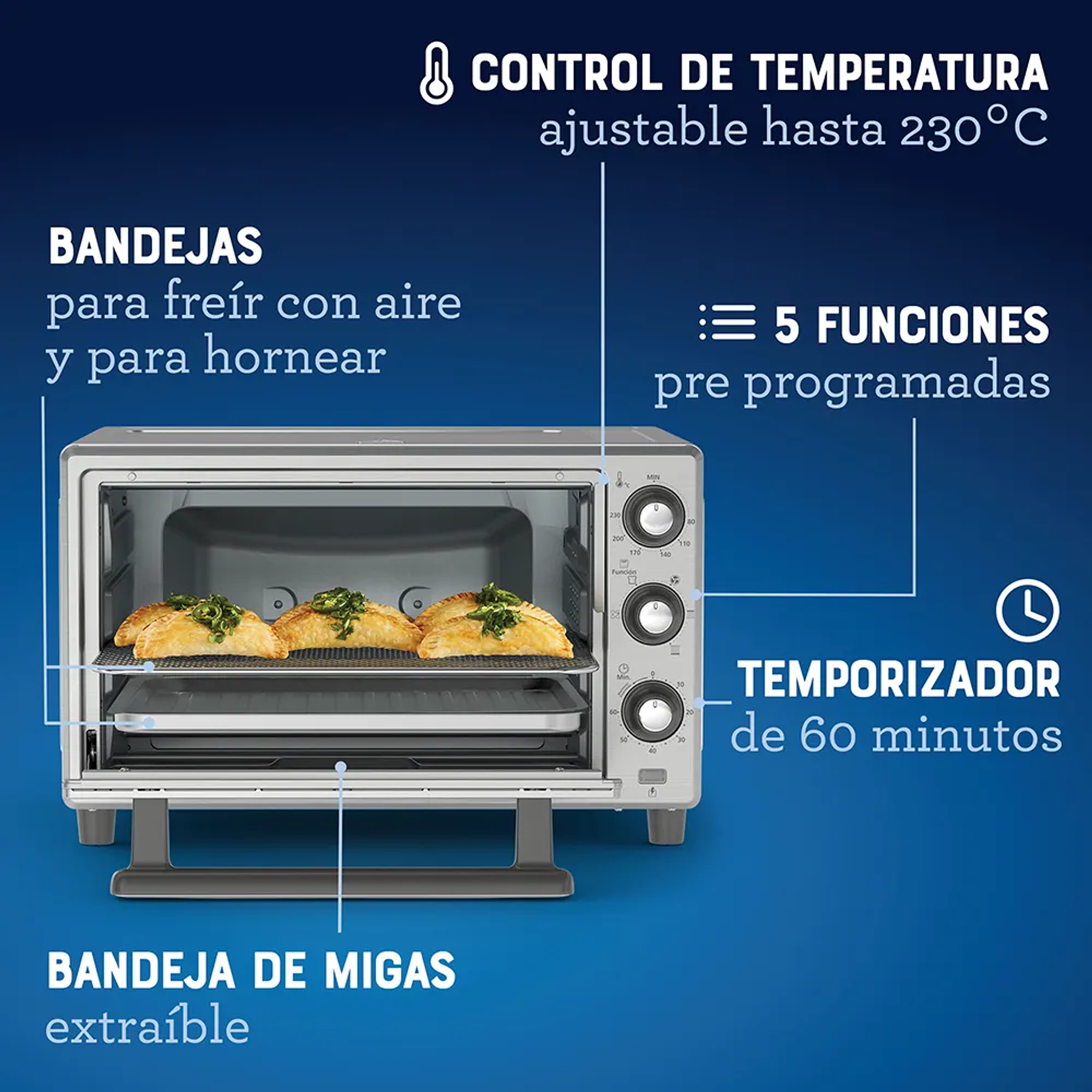 HORNO OSTER DE 25L CON FREIDORA DE AIRE TSSTTVLS25
