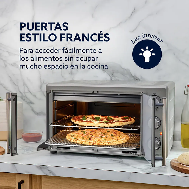 HORNO CON FREIDORA DE AIRE OSTER DE 42 LITROS, PUERTAS FRANCESAS, TSSTTV42FDMAFNS 9