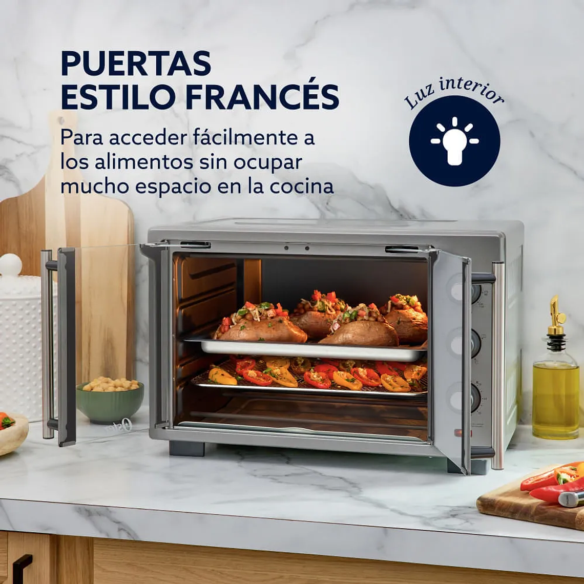 HORNO CON FREIDORA DE AIRE OSTER DE 35 LITROS, PUERTAS FRANCESAS, TSSTTV35FDMAFNS 7