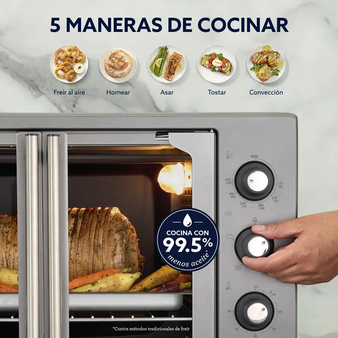 HORNO CON FREIDORA DE AIRE OSTER DE 35 LITROS, PUERTAS FRANCESAS, TSSTTV35FDMAFNS 8