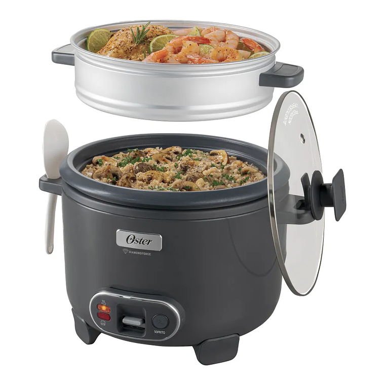 ARROCERA, 3 EN 1, 12 TAZAS DE CAPACIDAD, CON FUNCIÓN DE SOFRITO, VAPORERA, RECUBRIMIENTO ANTIADHERENTE OSTER DIAMONDFORCE, CKSTRC12DFSKE 3