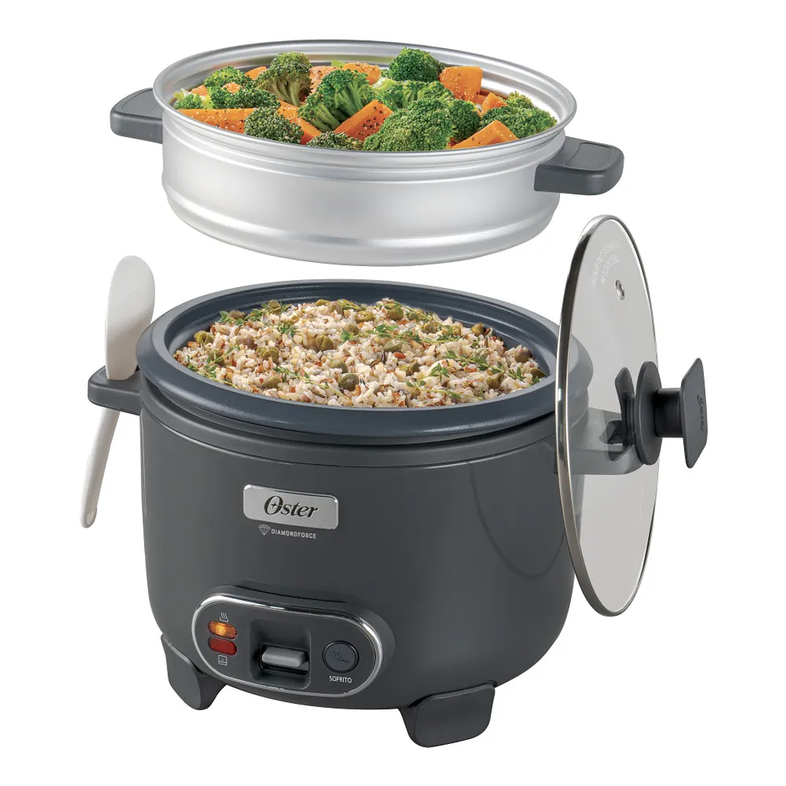 ARROCERA, 3 EN 1, 10 TAZAS DE CAPACIDAD, CON FUNCIÓN DE SOFRITO, VAPORERA, RECUBRIMIENTO ANTIADHERENTE OSTER DIAMONDFORCE, CKSTRC10DFSKE 3