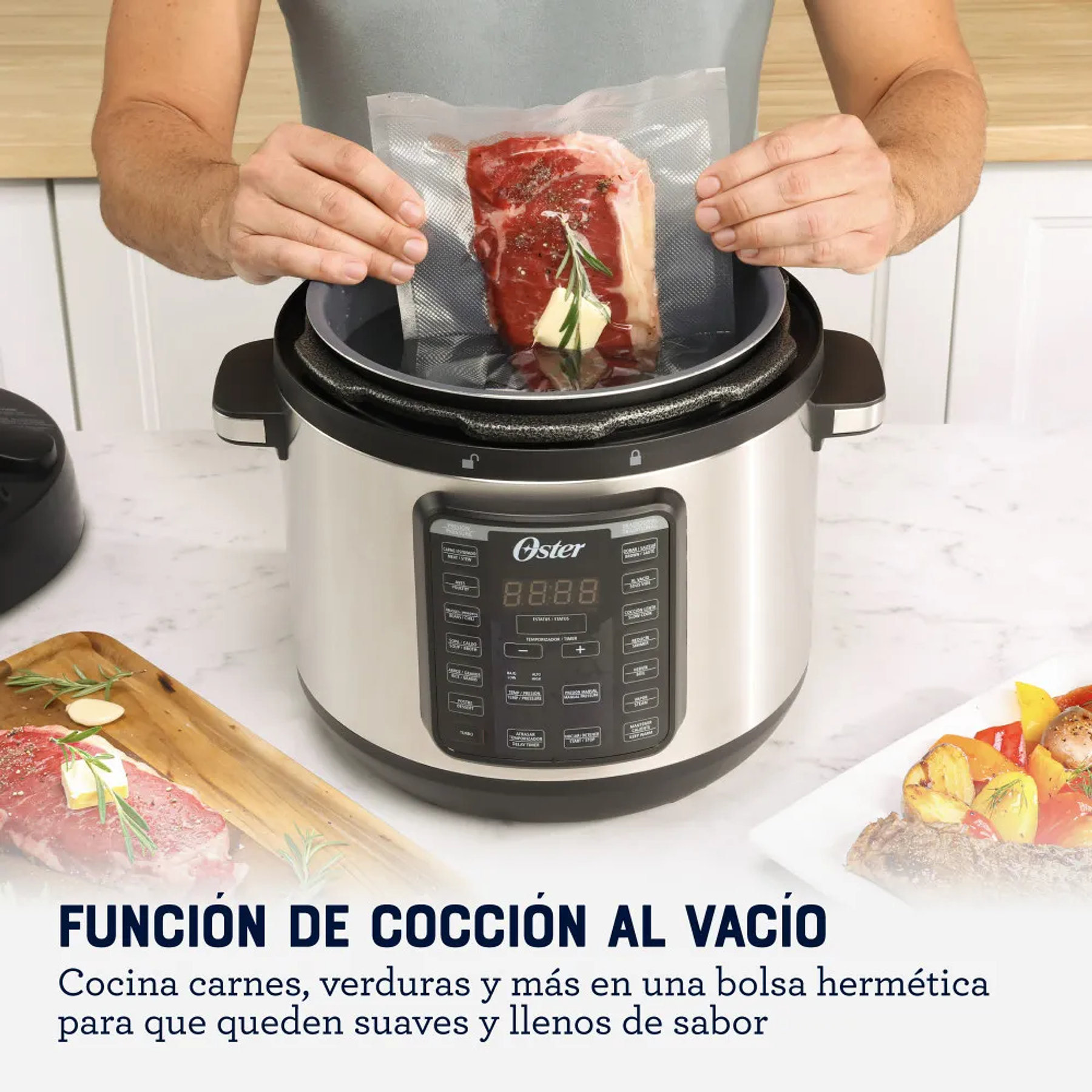 MULTIOLLA, TURBO, 7.5 L DE CAPACIDAD, CON 14 FUNCIONES PREDETERMINADAS, RECUBRIMIENTO OSTER DIAMONDFORCE, CKSTPCECT75DF