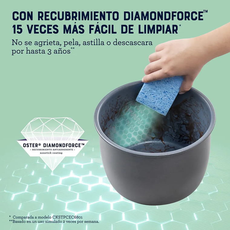 OSTER MULTIOLLA TURBO, 5.7L DE CAPACIDAD DIAMONDFORCE CKSTPCECT57DF 7