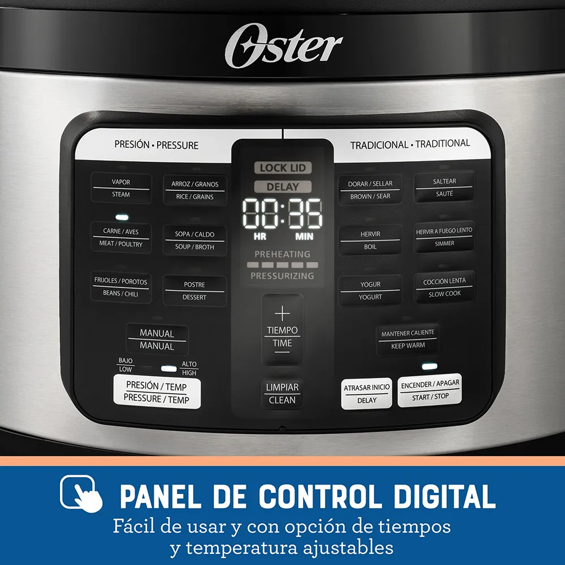 MULTI-OLLA RÁPIDA OVALADA DE 5.7L CON 15 FUNCIONES OSTER CKSTPCECOV57