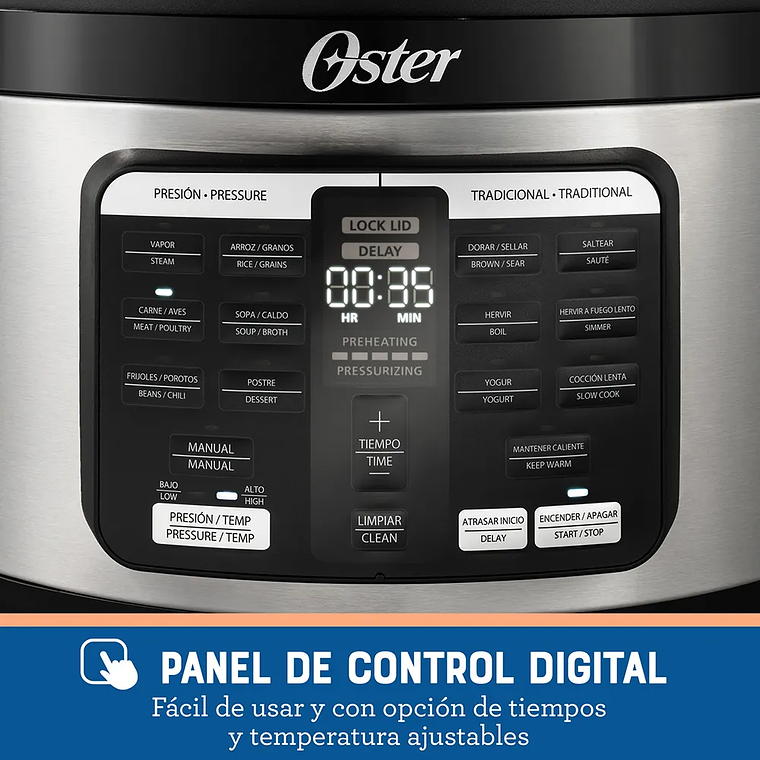 MULTI-OLLA RÁPIDA OVALADA DE 5.7L CON 15 FUNCIONES OSTER CKSTPCECOV57 8