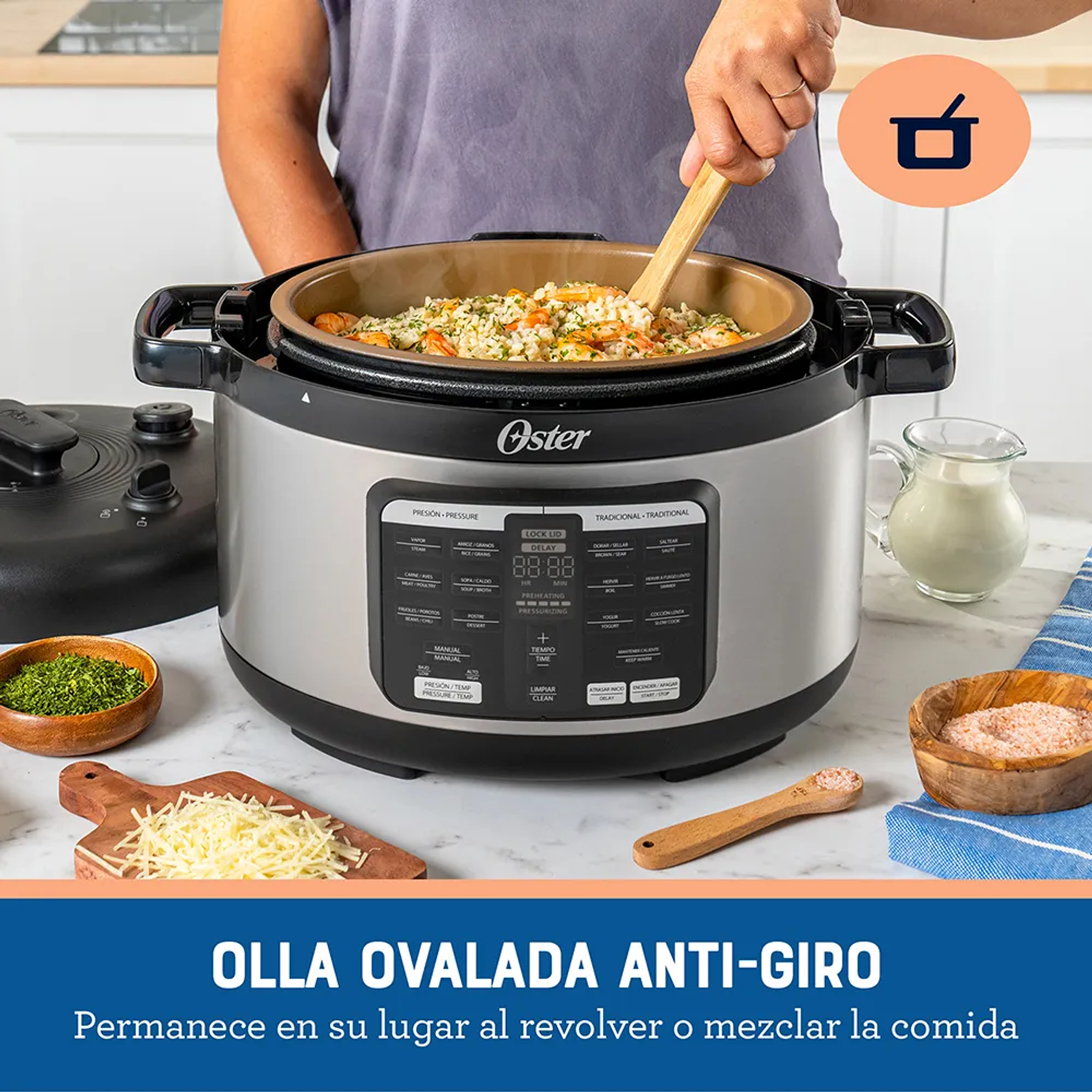 MULTI-OLLA RÁPIDA OVALADA DE 5.7L CON 15 FUNCIONES OSTER CKSTPCECOV57